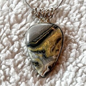 Bumblebee Jasper Sterling Silver Necklace